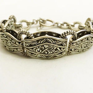 BARSE Sterling Silver Designer Link Bracelet